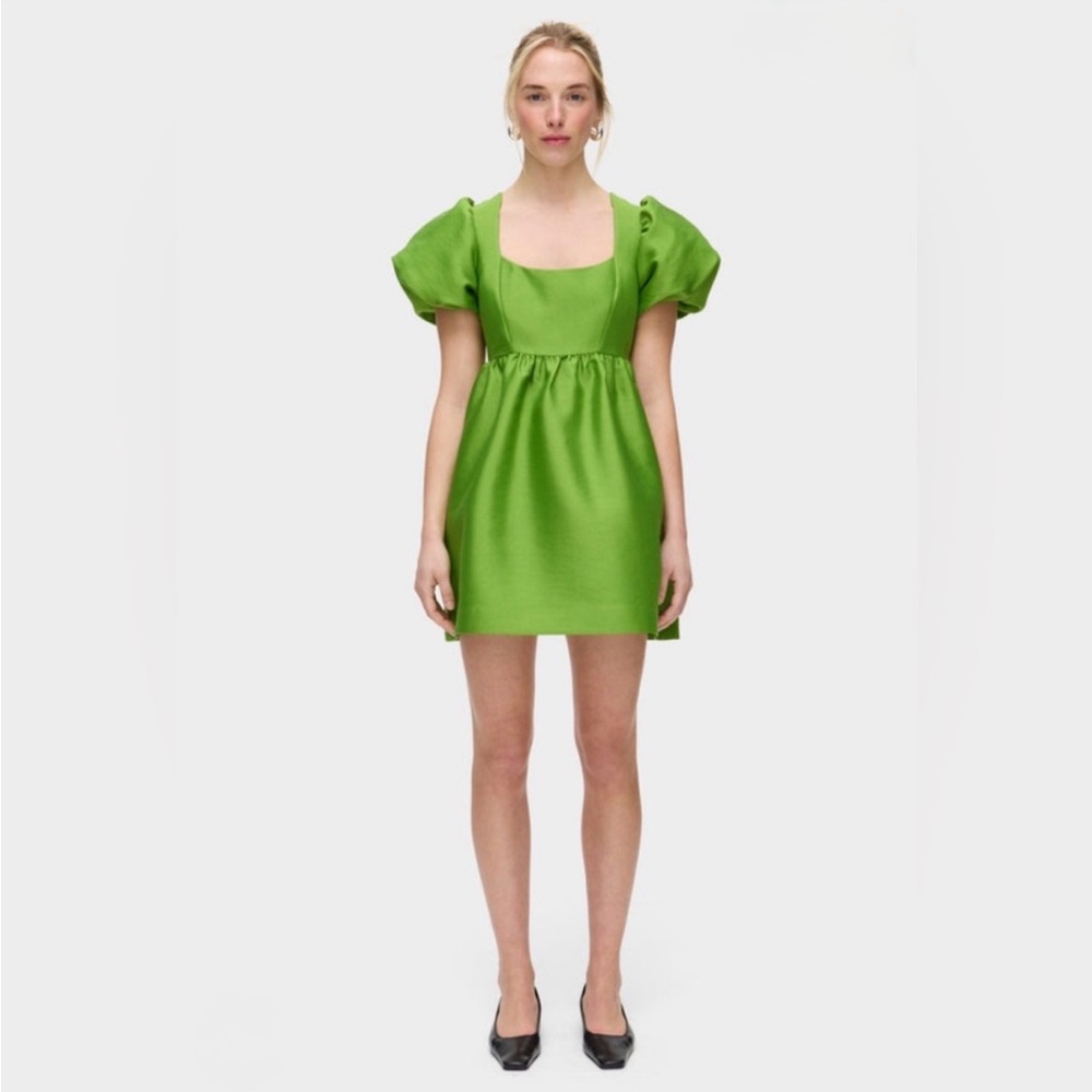 ALIGNE IVY PUFF SLEEVE SATIN MINI DRESS